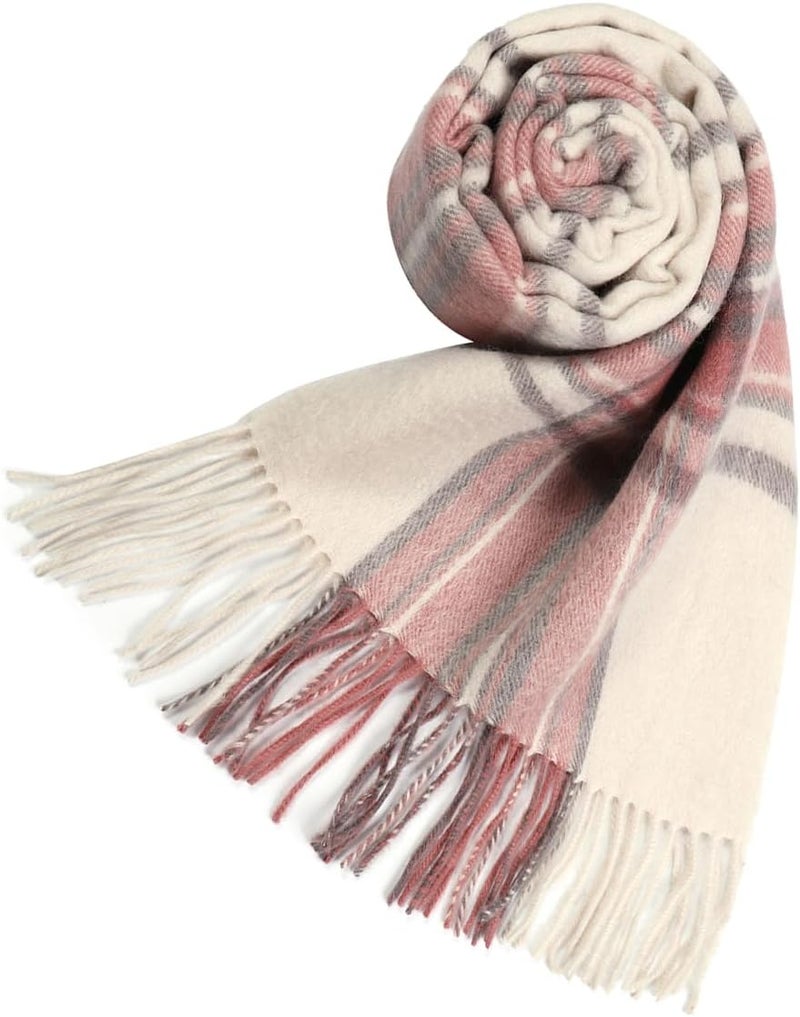SKNSOFT Winter Wool Plaid Scarf for Men,Women Fashion Tartan Wrap Checkered Scarves - Image 4